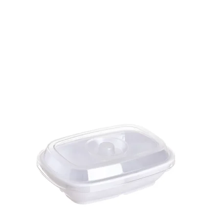 Produto sustentável recipiente retangular em pc 200ml da Copopalhinhas para eventos e restauração