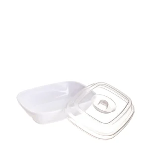 Produto sustentável recipiente retangular em pc 200ml da Copopalhinhas para eventos e restauração