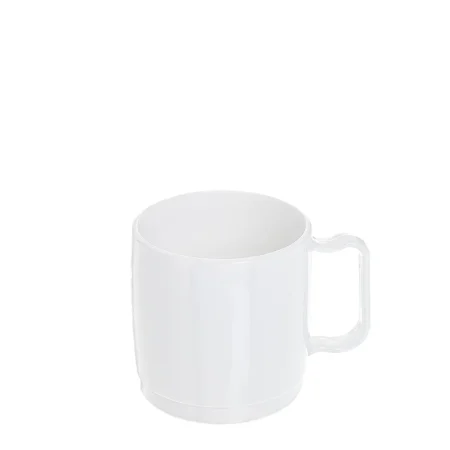 caneca policarbonato branca 250ml reutilizável e ecológica da Copopalhinhas