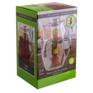 Produto sustentável jarro acrílico com infusor da Copopalhinhas para eventos e restauração