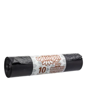 Sacos do lixo preto 100L em rolo, resistentes, fáceis de usar e ideais para utilização doméstica e profissional. Cada rolo contém 10 sacos de alta durabilidade.