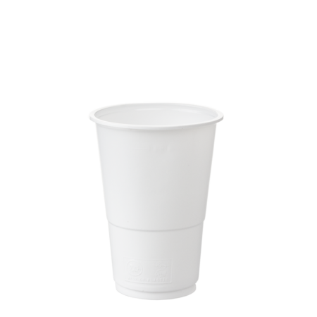 Produto sustentável Copo em PP Branco 30cl da Copopalhinhas para eventos e restauração