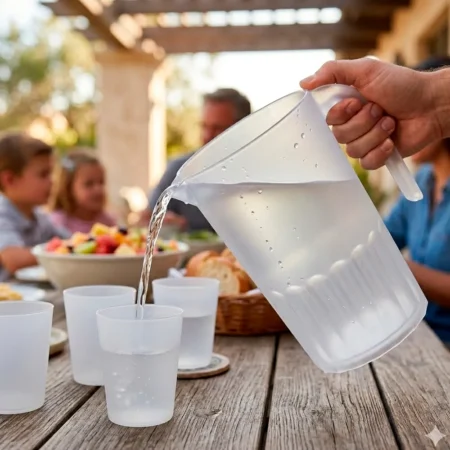 Produto sustentável Jarro em Polipropileno Transparente 1,5L da Copopalhinhas para eventos e restauração