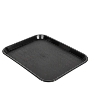 Detalhe do tabuleiro fast food em PP preto Copopalhinhas