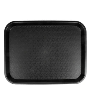 Detalhe do tabuleiro fast food em PP preto Copopalhinhas