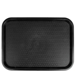 Detalhe do tabuleiro fast food em PP preto Copopalhinhas