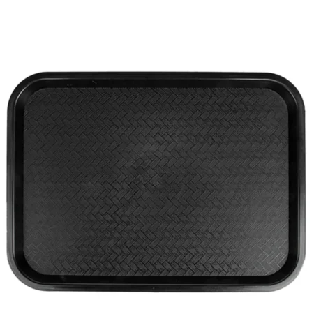 Detalhe do tabuleiro fast food em PP preto Copopalhinhas