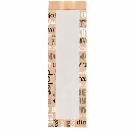 HOS276.16-SACO PERGAMINHO ANTI-GORDURA 9+4,5x30CM PFAS FREE “PAROLE” COM JANELA