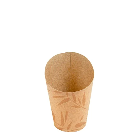 copo em cartolina castanha para batata frita 270ml reutilizável e ecológico da Copopalhinhas
