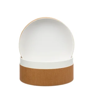Caixa em cartão premium com tampa 475ml castanho e branco da Copopalhinhas para sobremesas gourmet