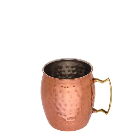 caneca de cerveja inox cobre martelado reutilizável e durável da Copopalhinhas