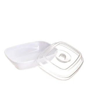 Produto sustentável recipiente retangular em pc 400ml da Copopalhinhas para eventos e restauração