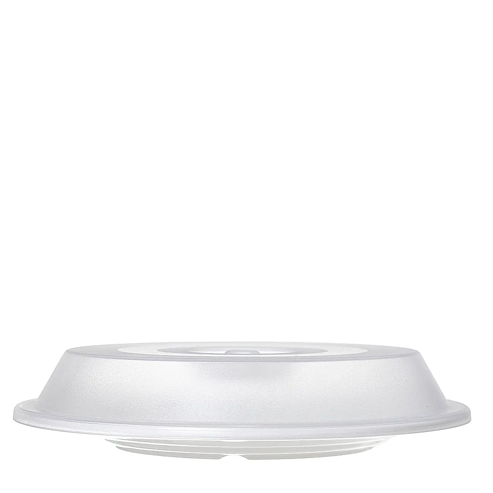 Produto sustentável prato em PC branco com tampa transparente 23cm da Copopalhinhas para takeaway e restauração