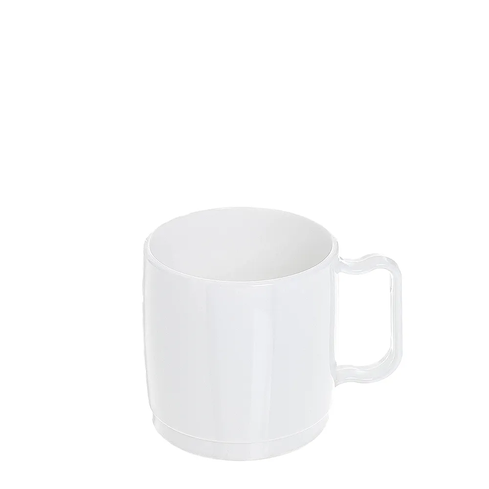caneca policarbonato branca 250ml reutilizável e ecológica da Copopalhinhas