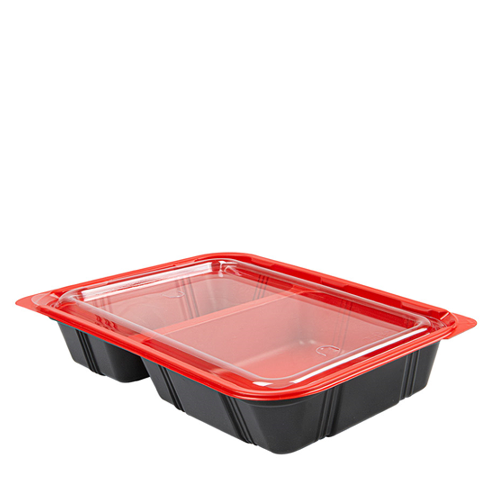BANDEJA EM PP PRETO E VERMELHO COM TAMPA 23,9x15x4,5CM PARA COMIDA INDIVIDUAL-HOS145.24-copopalhinhas-web-1