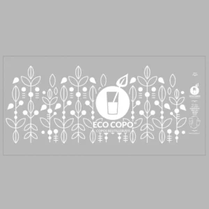 Detalhe do eco copo light pp 20cl Copopalhinhas feito com materiais amigos do ambiente