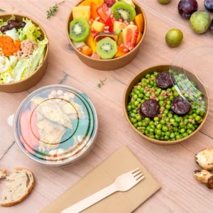 pote saladeira kraft 750ml com tampa PET reutilizável e ecológico da Copopalhinhas