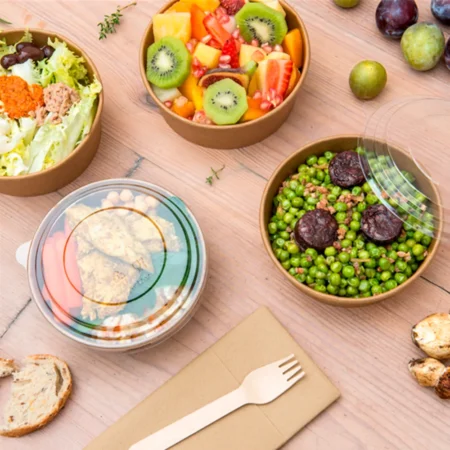 pote saladeira kraft 750ml com tampa PET reutilizável e ecológico da Copopalhinhas