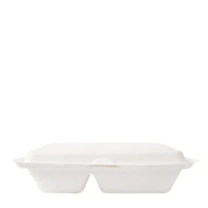 Produto sustentável caixa em bagaço branca 94cl da Copopalhinhas para catering e take-away