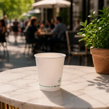 O Copo de Papel (Cartão) Plastic Free 18cl (180ml) alia sustentabilidade, praticidade e design limpo, sendo a escolha ideal para servir bebidas quentes ou frias com responsabilidade ambiental.