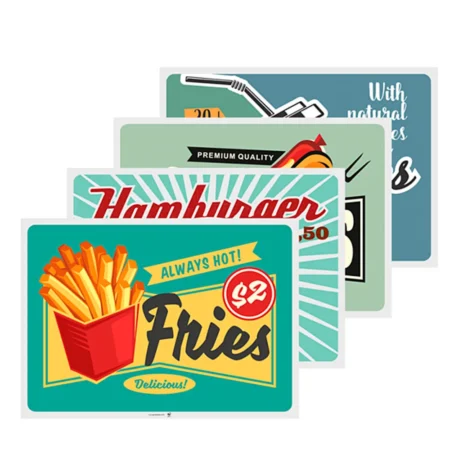 TOALHETES DE MESA VINTAGE EM CELULOSE individuais de mesa com ilustração vintage