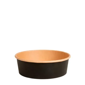 Produto sustentável saladeira kraft preta 500ml da Copopalhinhas para eventos e restauração