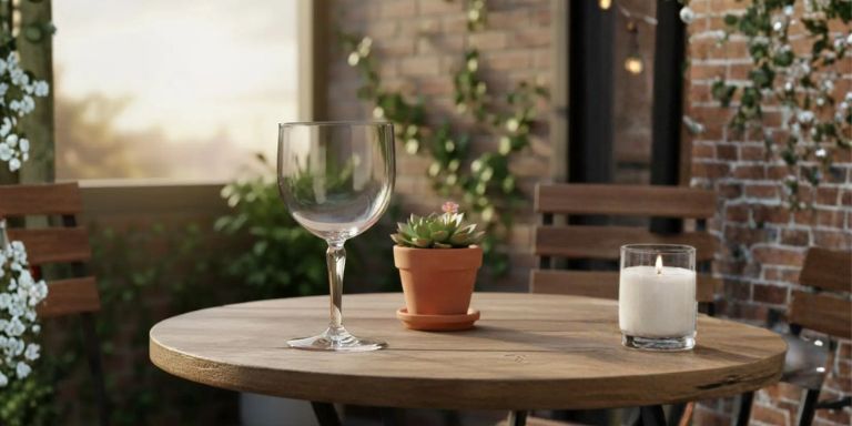 Copos reutilizáveis premium num ambiente sustentável e elegante