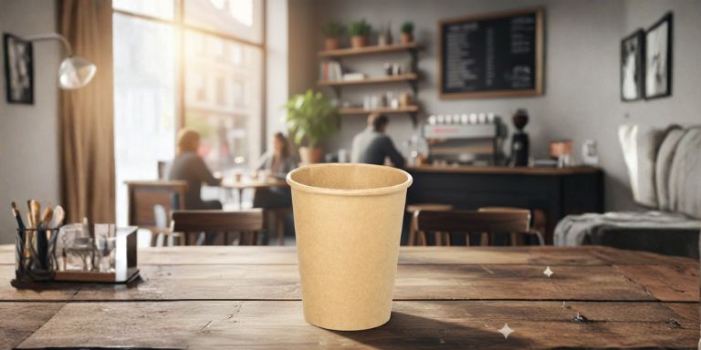 Copo de papel como exemplo de material sustentável em copos